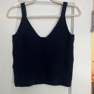 NWT J. Crew Collection cashmere cropped sweater-tank in Navy. Size XL.